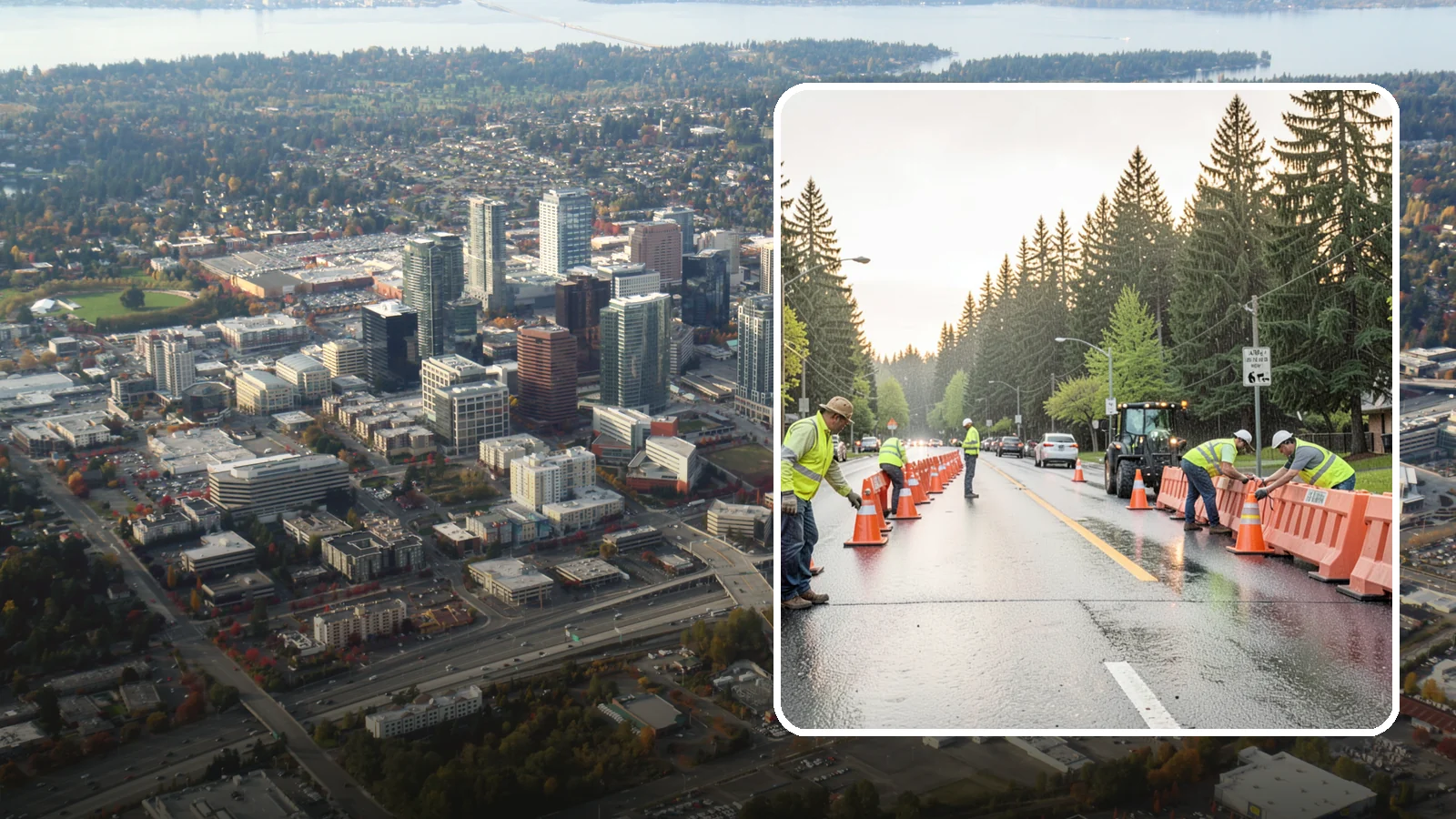 Barricade Placement in Bellevue, King County, WA - Placement of event and traffic barricades for Western Washington public events and road closures.