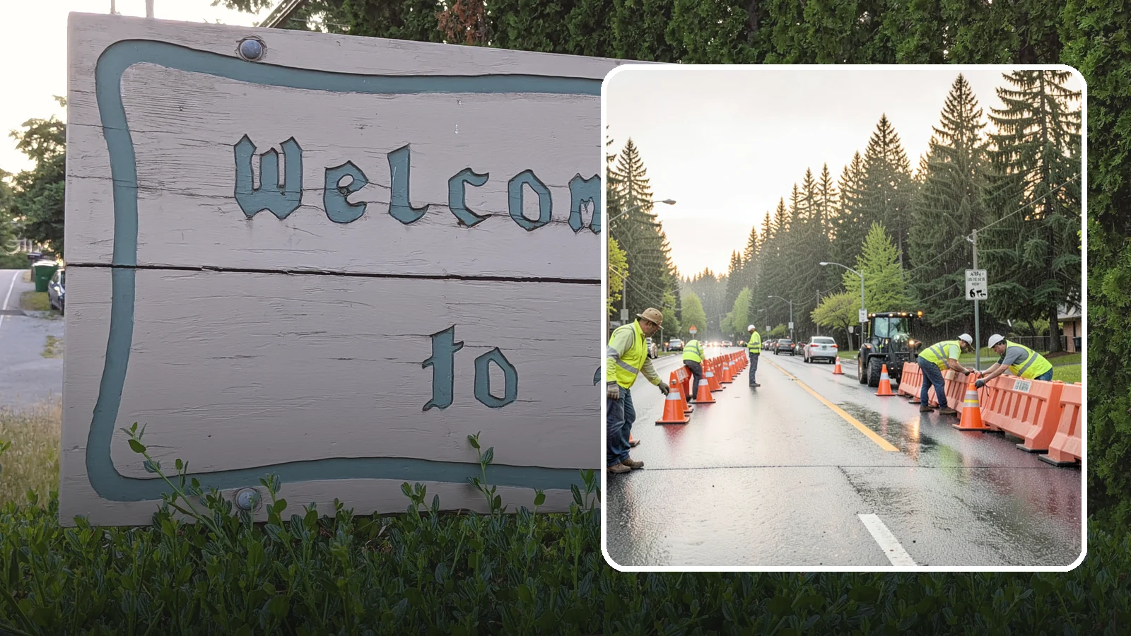 Barricade Placement in Brier, Snohomish County, WA - Placement of event and traffic barricades for Western Washington public events and road closures.