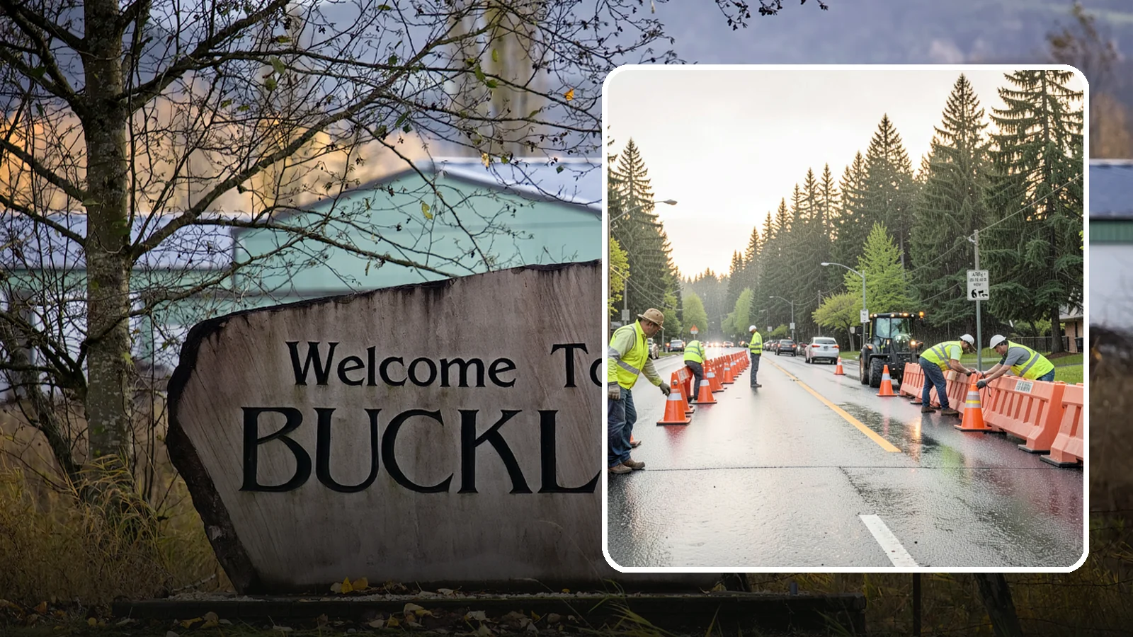 Barricade Placement in Buckley, Pierce County, WA - Placement of event and traffic barricades for Western Washington public events and road closures.