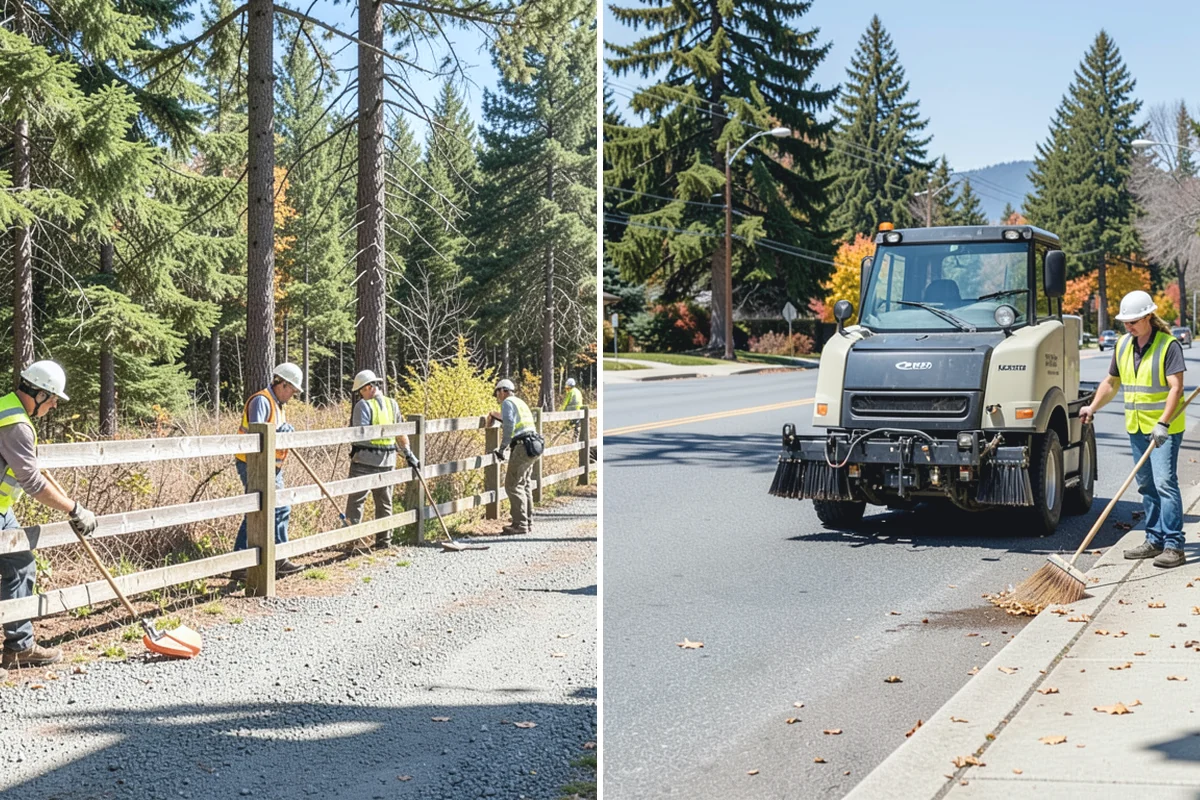 Barricade Placement in Buckley, Pierce County, WA - Review the approved traffic-control and closure plan