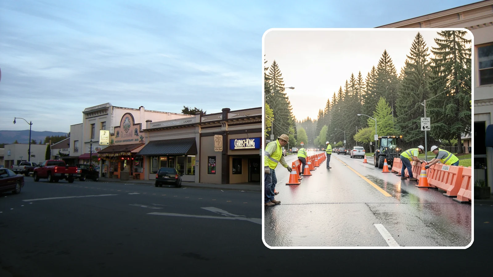 Barricade Placement in Burlington, Skagit County, WA - Placement of event and traffic barricades for Western Washington public events and road closures.
