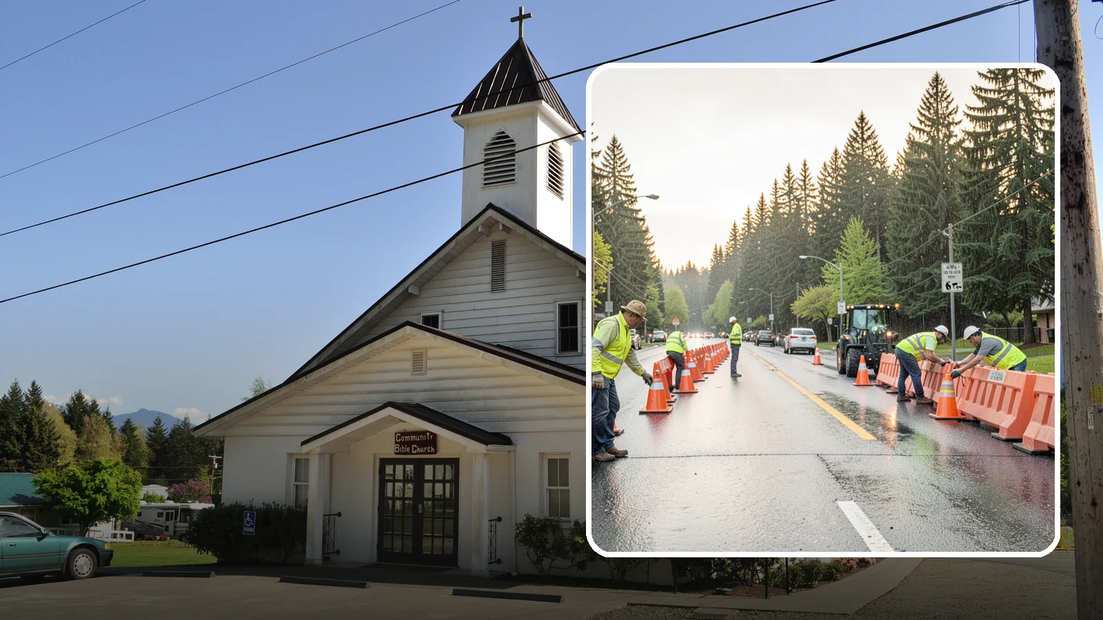 Barricade Placement in Concrete, Skagit County, WA - Placement of event and traffic barricades for Western Washington public events and road closures.