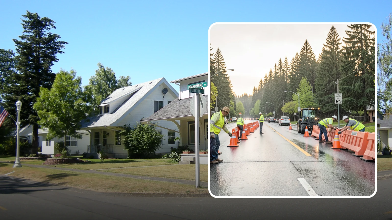 Barricade Placement in DuPont, Pierce County, WA - Placement of event and traffic barricades for Western Washington public events and road closures.