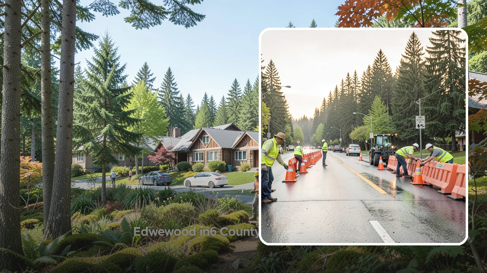 Barricade Placement in Edgewood, Pierce County, WA - Placement of event and traffic barricades for Western Washington public events and road closures.