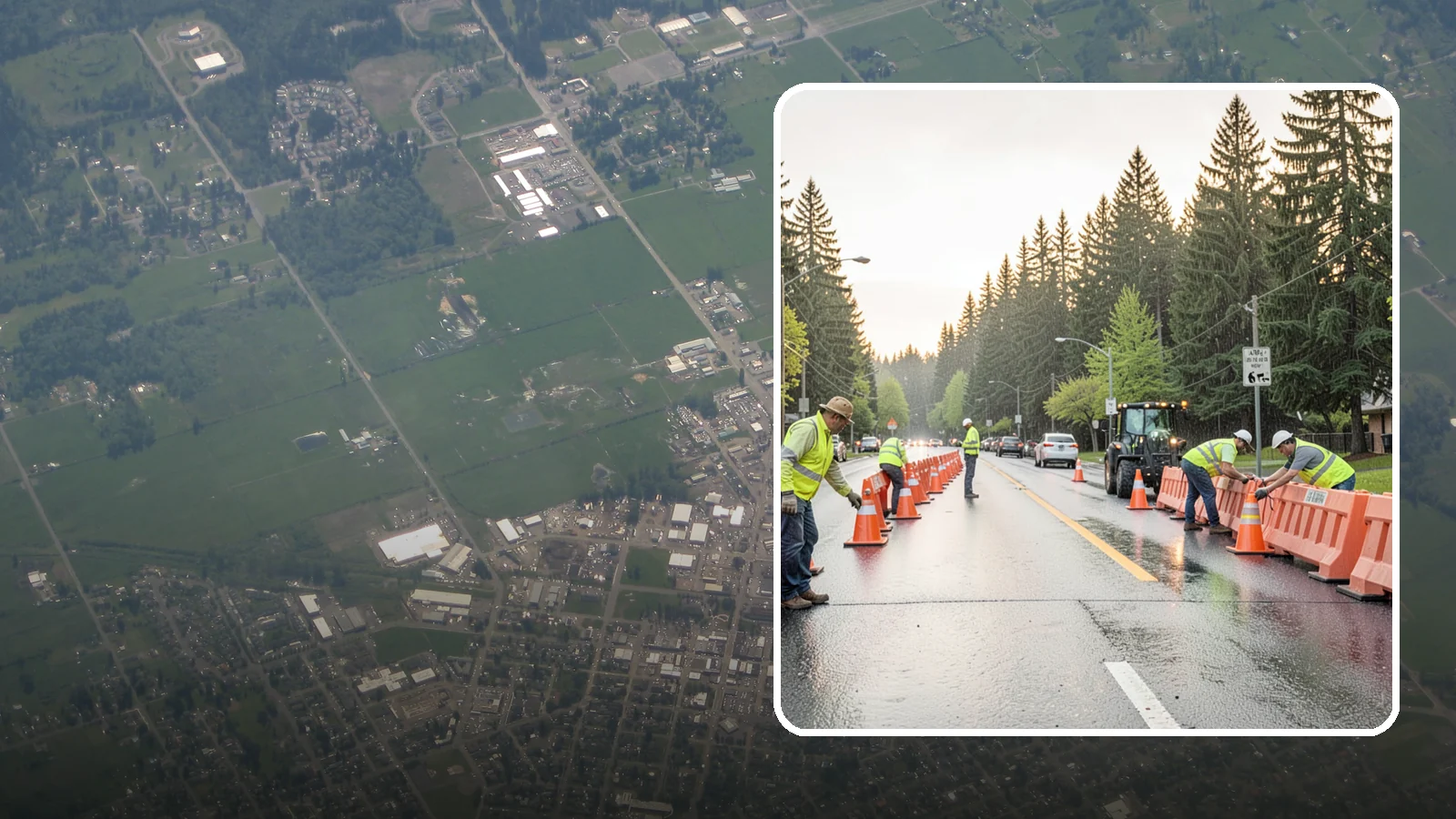 Barricade Placement in Enumclaw, King County, WA - Placement of event and traffic barricades for Western Washington public events and road closures.