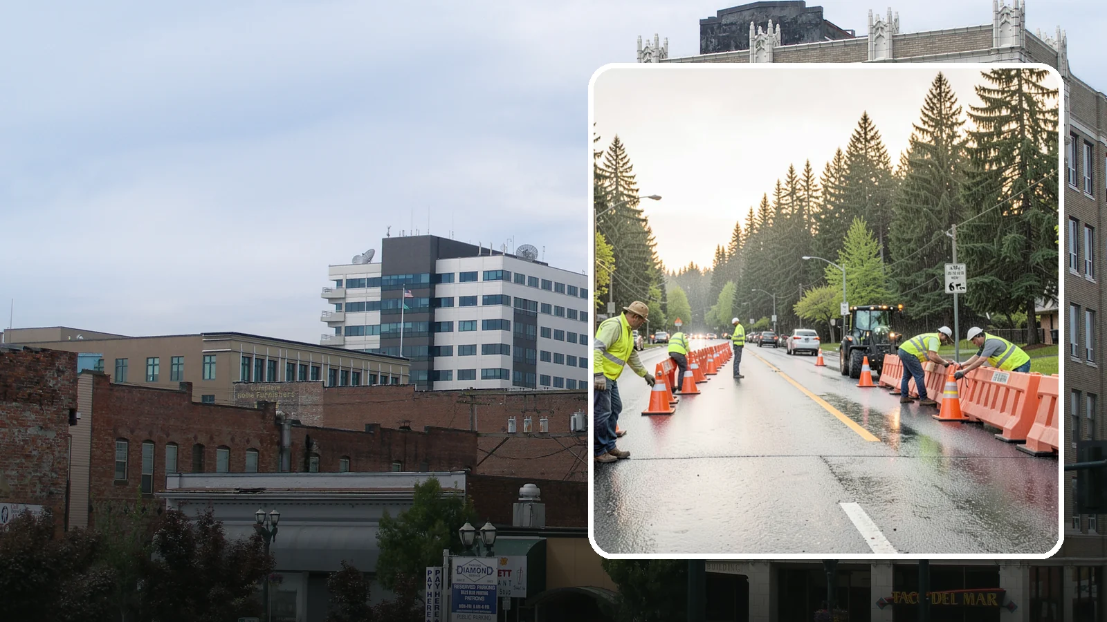 Barricade Placement in Everett, Snohomish County, WA - Placement of event and traffic barricades for Western Washington public events and road closures.