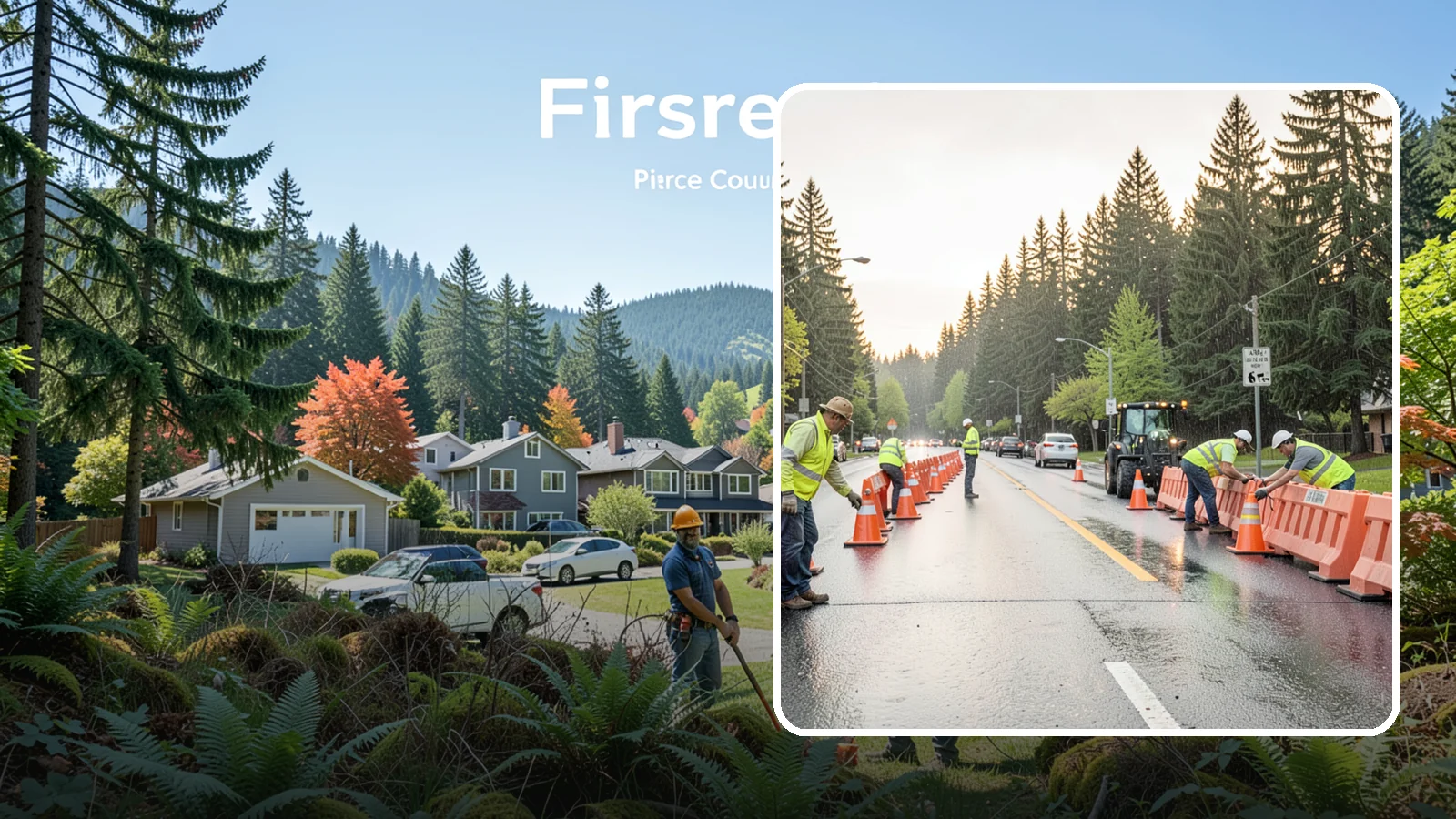 Barricade Placement in Fircrest, Pierce County, WA - Placement of event and traffic barricades for Western Washington public events and road closures.