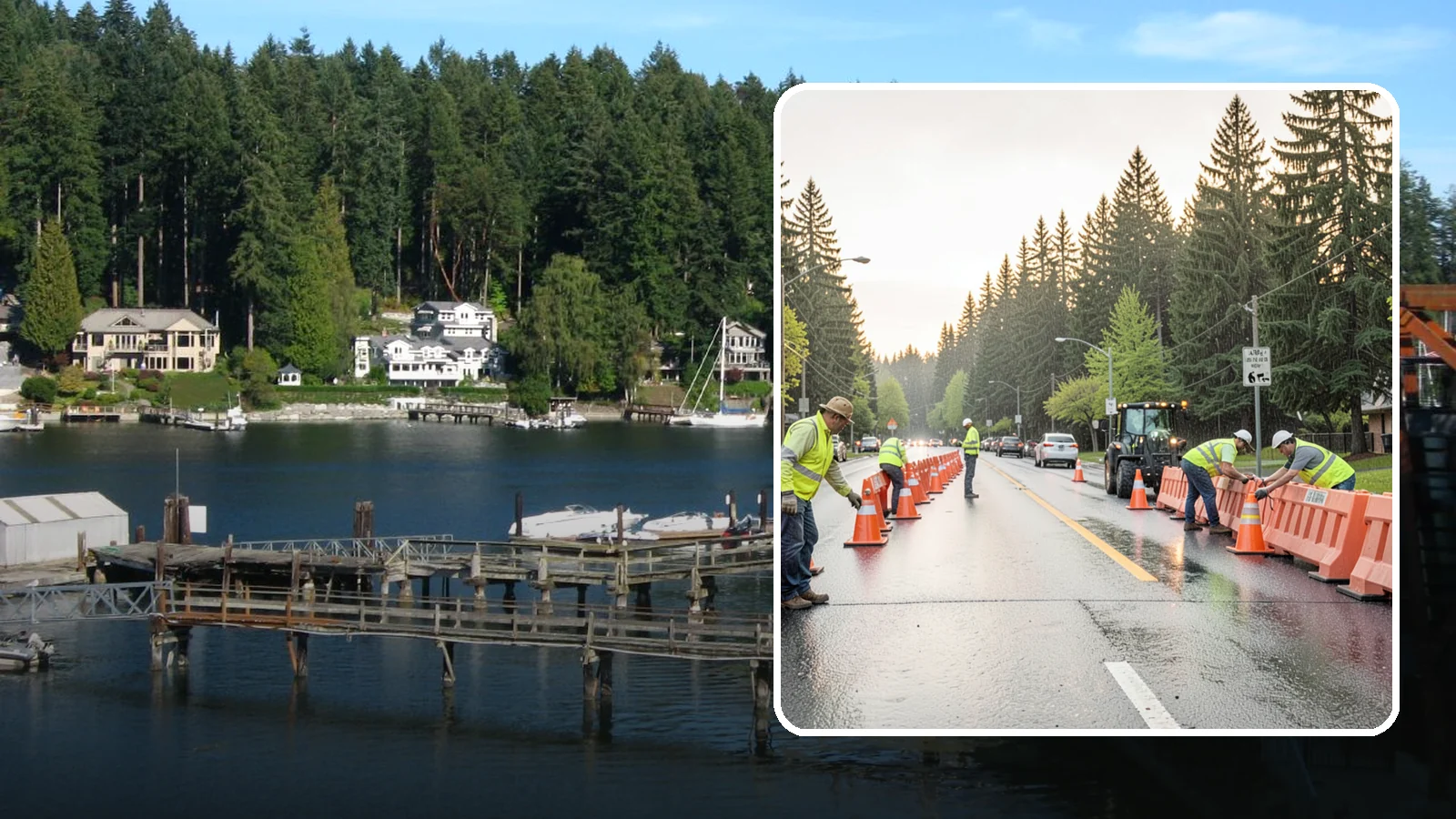 Barricade Placement in Gig Harbor, Pierce County, WA - Placement of event and traffic barricades for Western Washington public events and road closures.