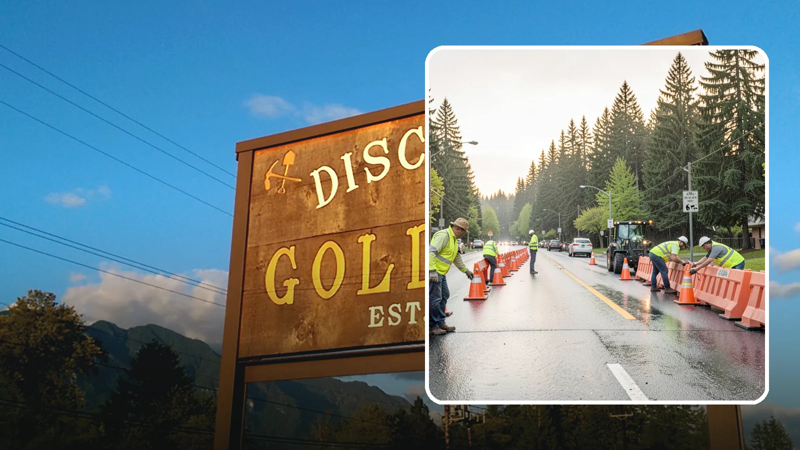 Barricade Placement in Gold Bar, Snohomish County, WA - Placement of event and traffic barricades for Western Washington public events and road closures.