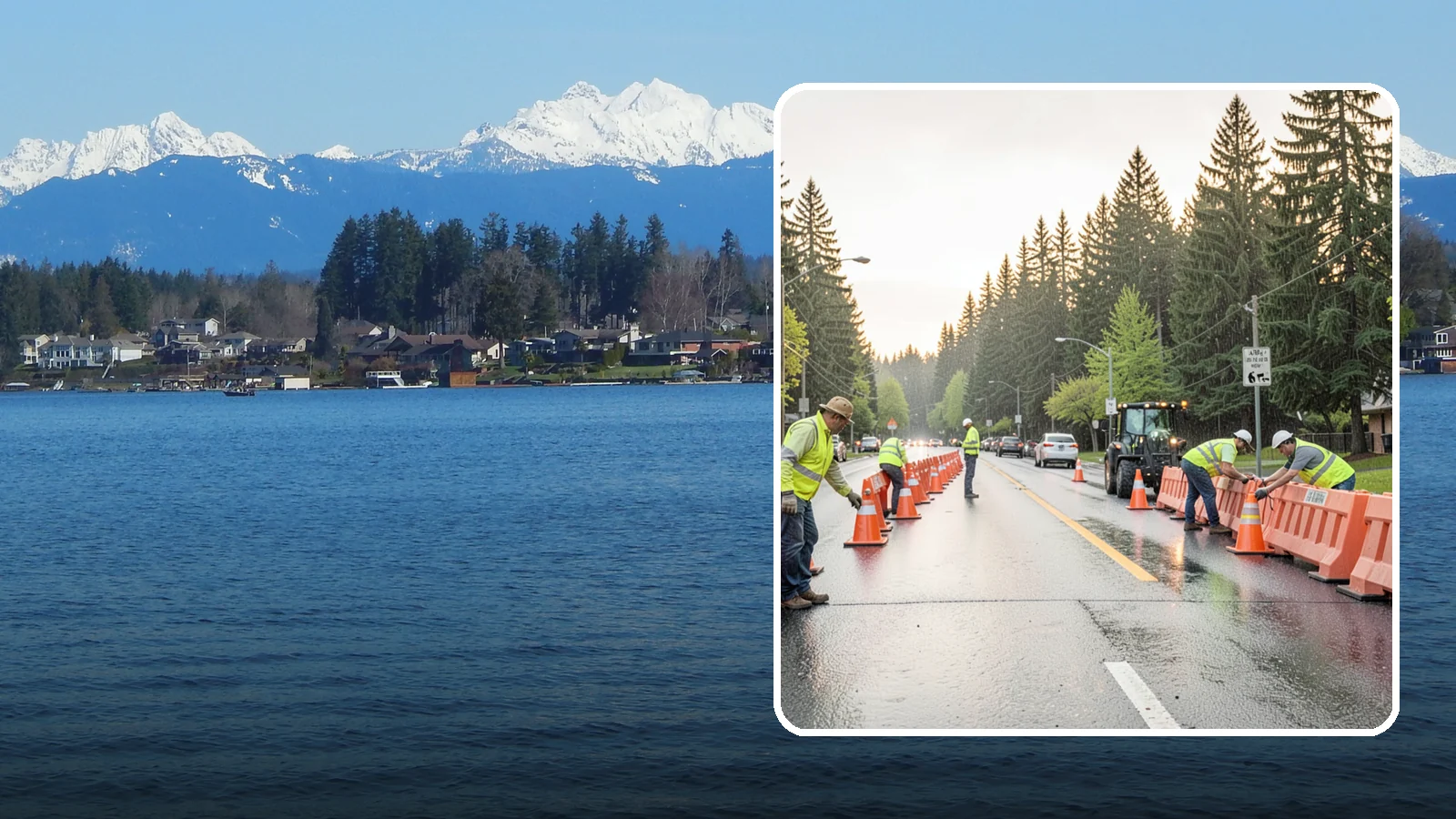 Barricade Placement in Lake Stevens, Snohomish County, WA - Placement of event and traffic barricades for Western Washington public events and road closures.