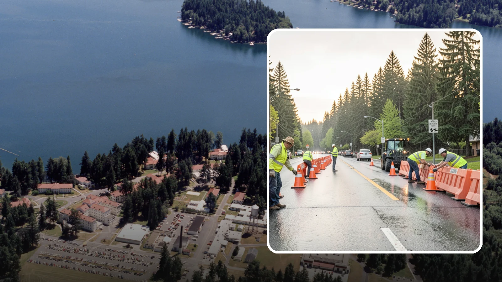 Barricade Placement in Lakewood, Pierce County, WA - Placement of event and traffic barricades for Western Washington public events and road closures.