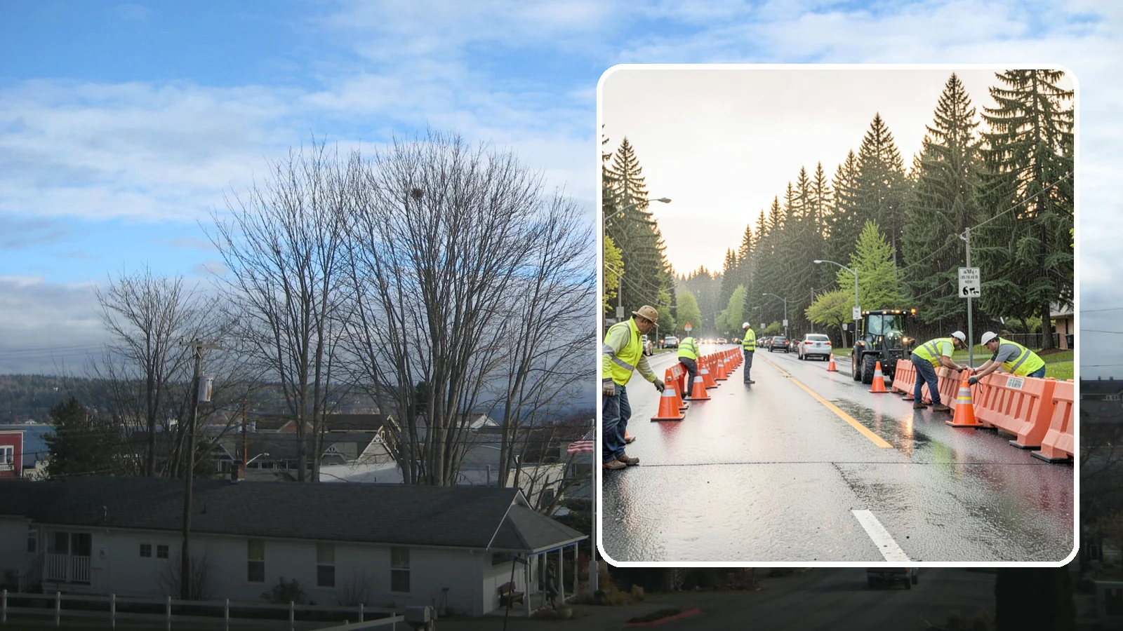 Barricade Placement in Langley, Island County, WA - Placement of event and traffic barricades for Western Washington public events and road closures.