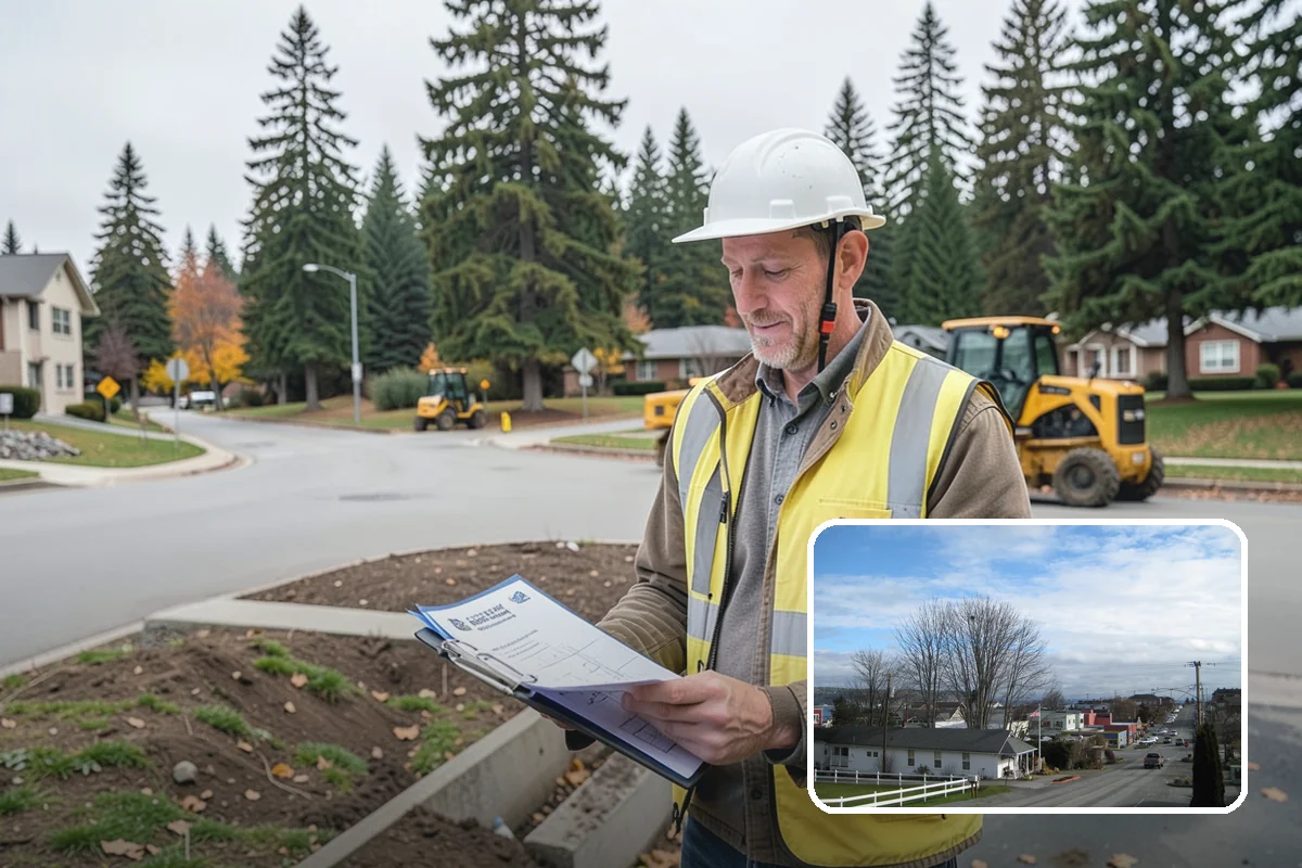Barricade Placement in Langley, Island County, WA - Placement aligned with approved traffic-control plans