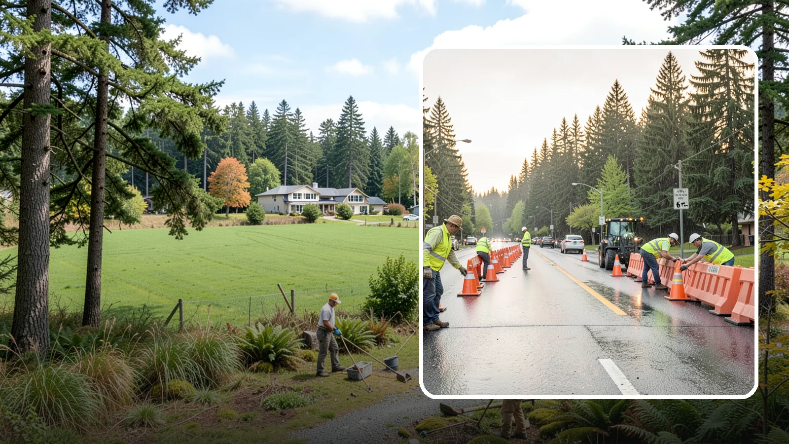 Barricade Placement in Lyman, Skagit County, WA - Placement of event and traffic barricades for Western Washington public events and road closures.
