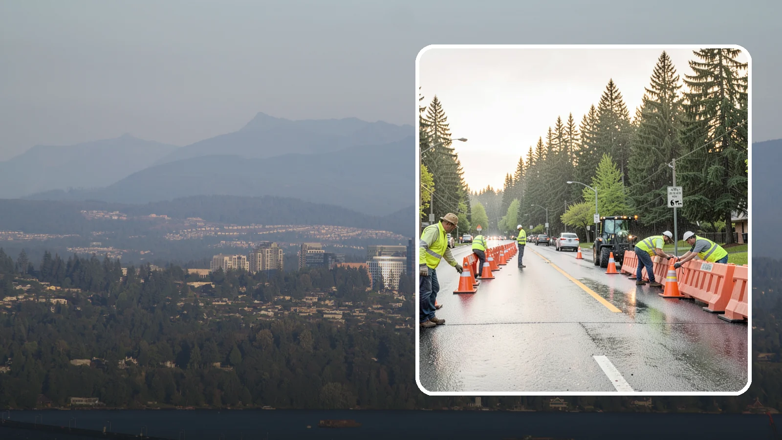Barricade Placement in Medina, King County, WA - Placement of event and traffic barricades for Western Washington public events and road closures.