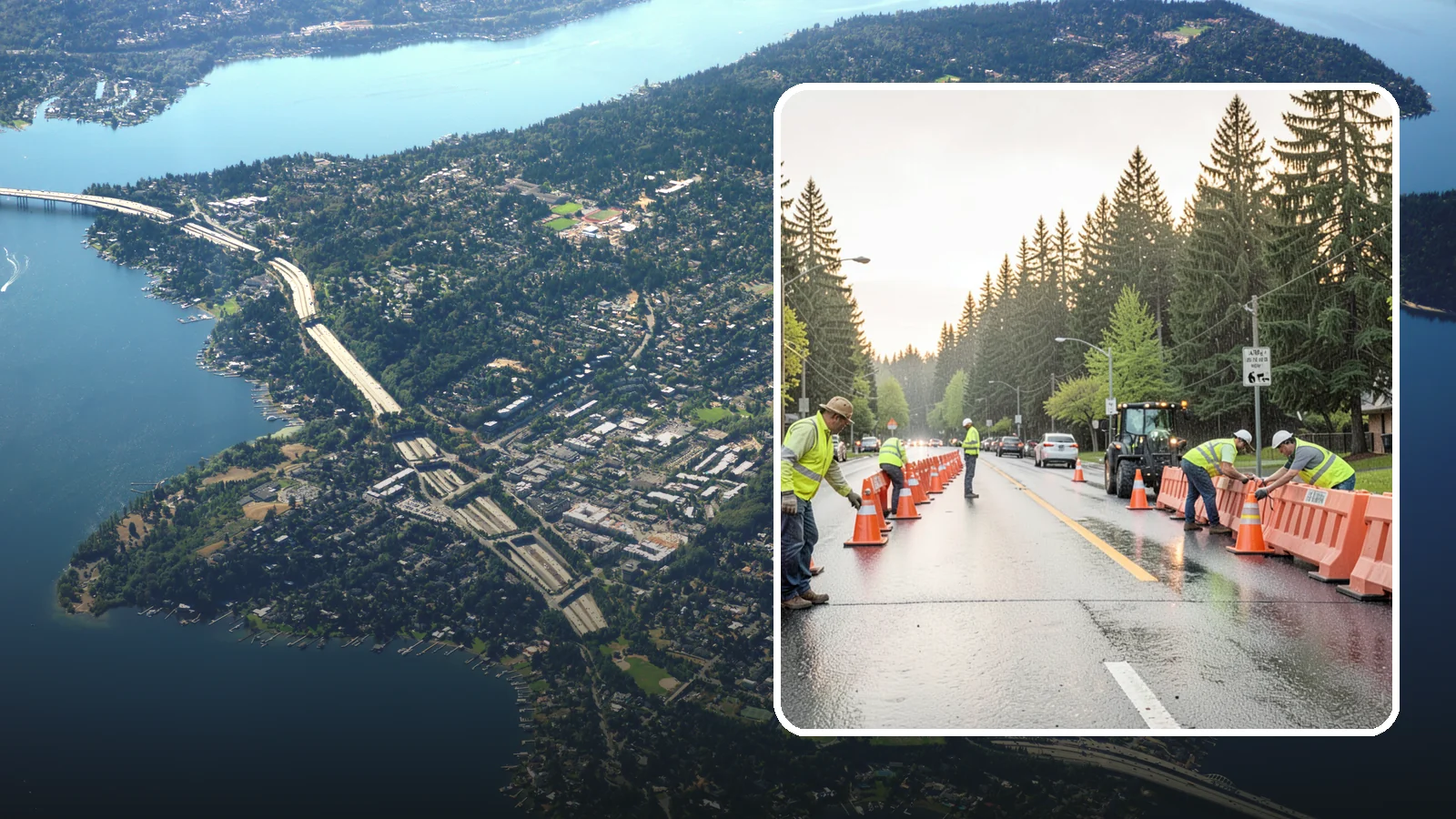 Barricade Placement in Mercer Island, King County, WA - Placement of event and traffic barricades for Western Washington public events and road closures.