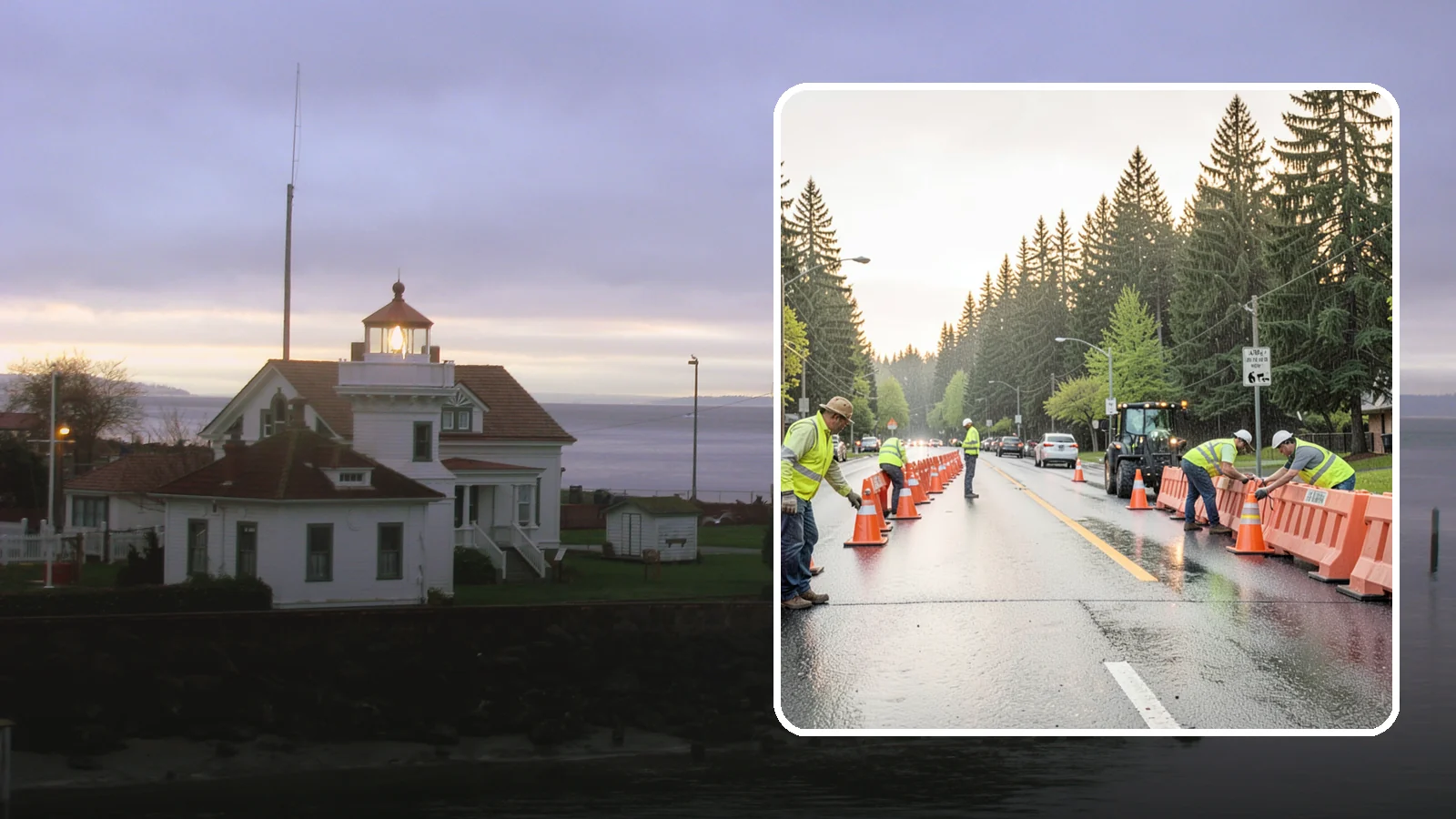 Barricade Placement in Mukilteo, Snohomish County, WA - Placement of event and traffic barricades for Western Washington public events and road closures.