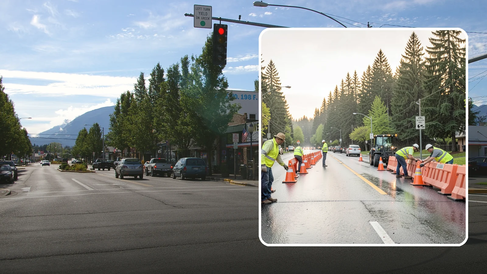 Barricade Placement in North Bend, King County, WA - Placement of event and traffic barricades for Western Washington public events and road closures.