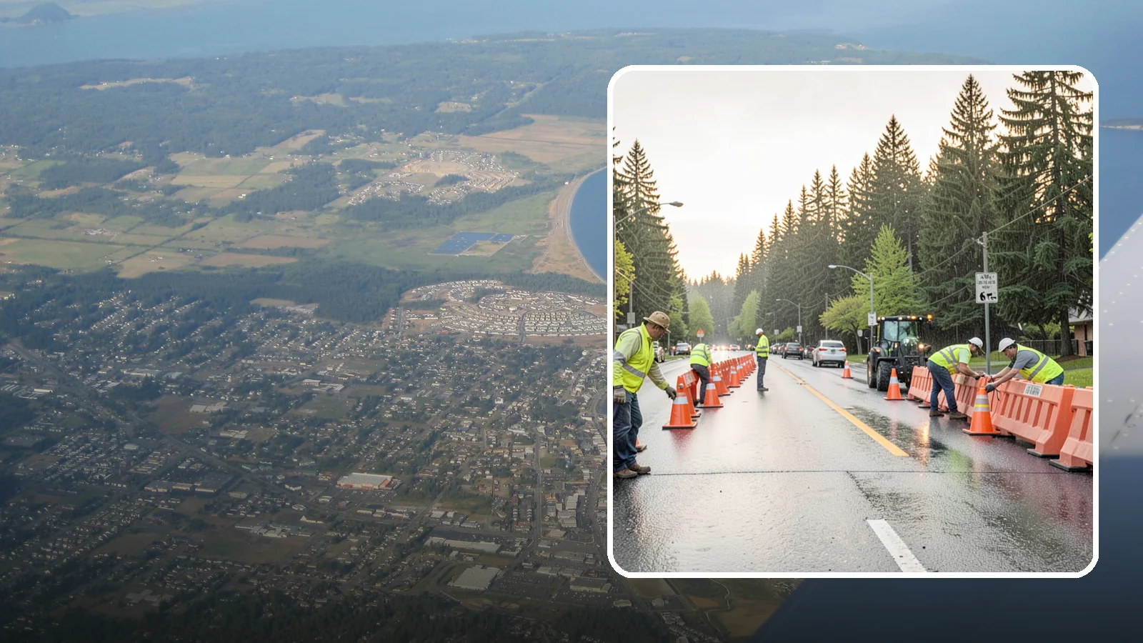Barricade Placement in Oak Harbor, Island County, WA - Placement of event and traffic barricades for Western Washington public events and road closures.