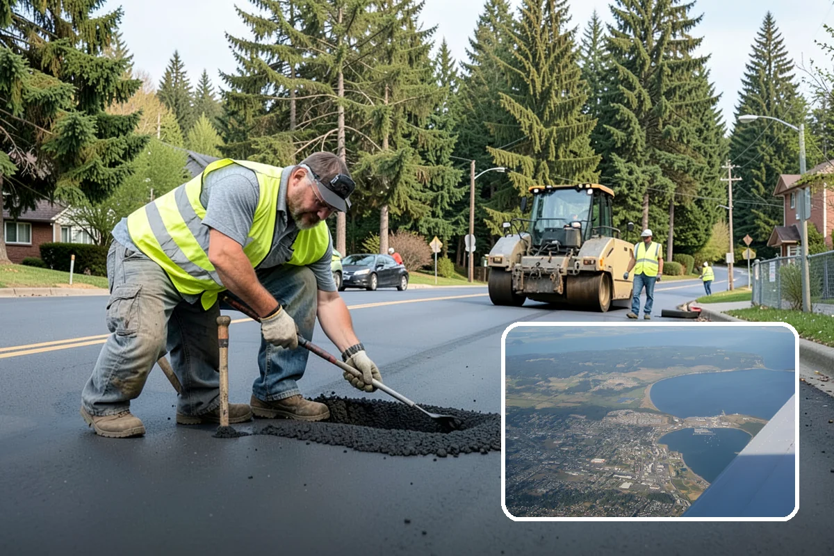 Barricade Placement in Oak Harbor, Island County, WA - Placement aligned with approved traffic-control plans