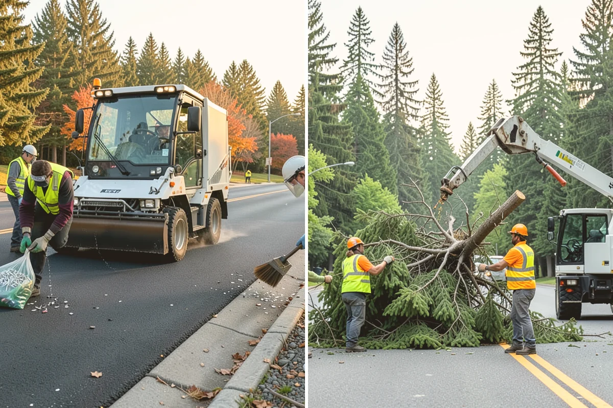 Barricade Placement in Orting, Pierce County, WA - Review the approved traffic-control and closure plan
