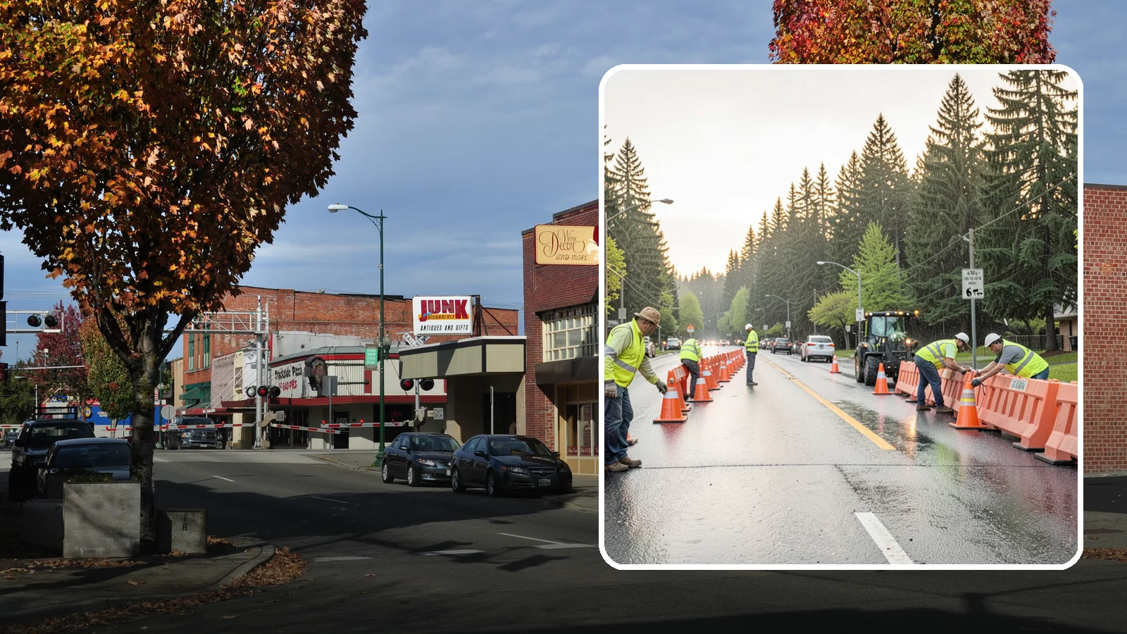Barricade Placement in Puyallup, Pierce County, WA - Placement of event and traffic barricades for Western Washington public events and road closures.