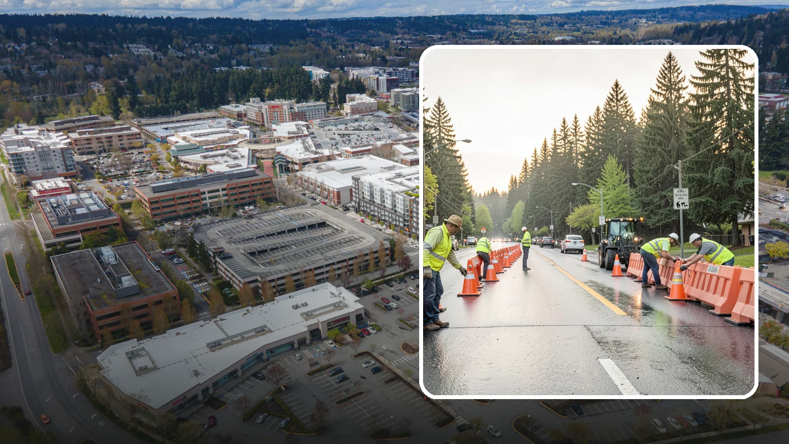 Barricade Placement in Redmond, King County, WA - Placement of event and traffic barricades for Western Washington public events and road closures.