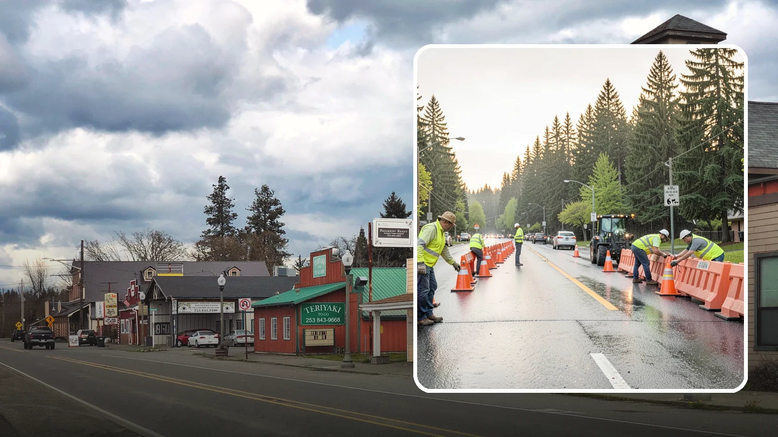 Barricade Placement in Roy, Pierce County, WA - Placement of event and traffic barricades for Western Washington public events and road closures.