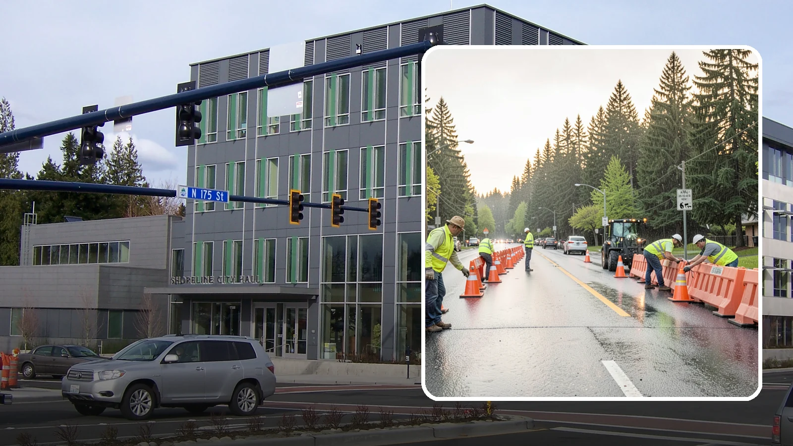 Barricade Placement in Shoreline, King County, WA - Placement of event and traffic barricades for Western Washington public events and road closures.
