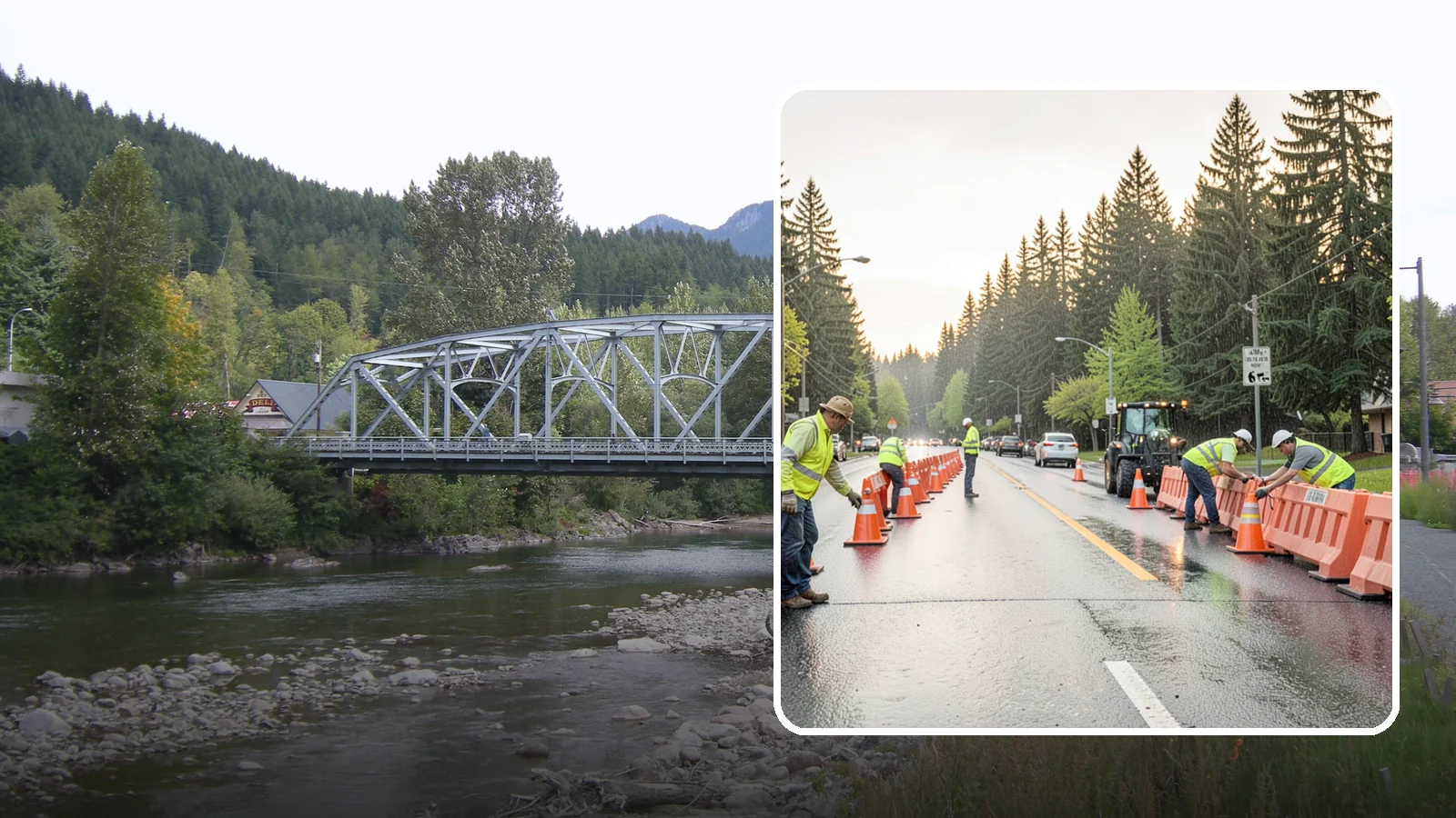 Barricade Placement in Skykomish, King County, WA - Placement of event and traffic barricades for Western Washington public events and road closures.