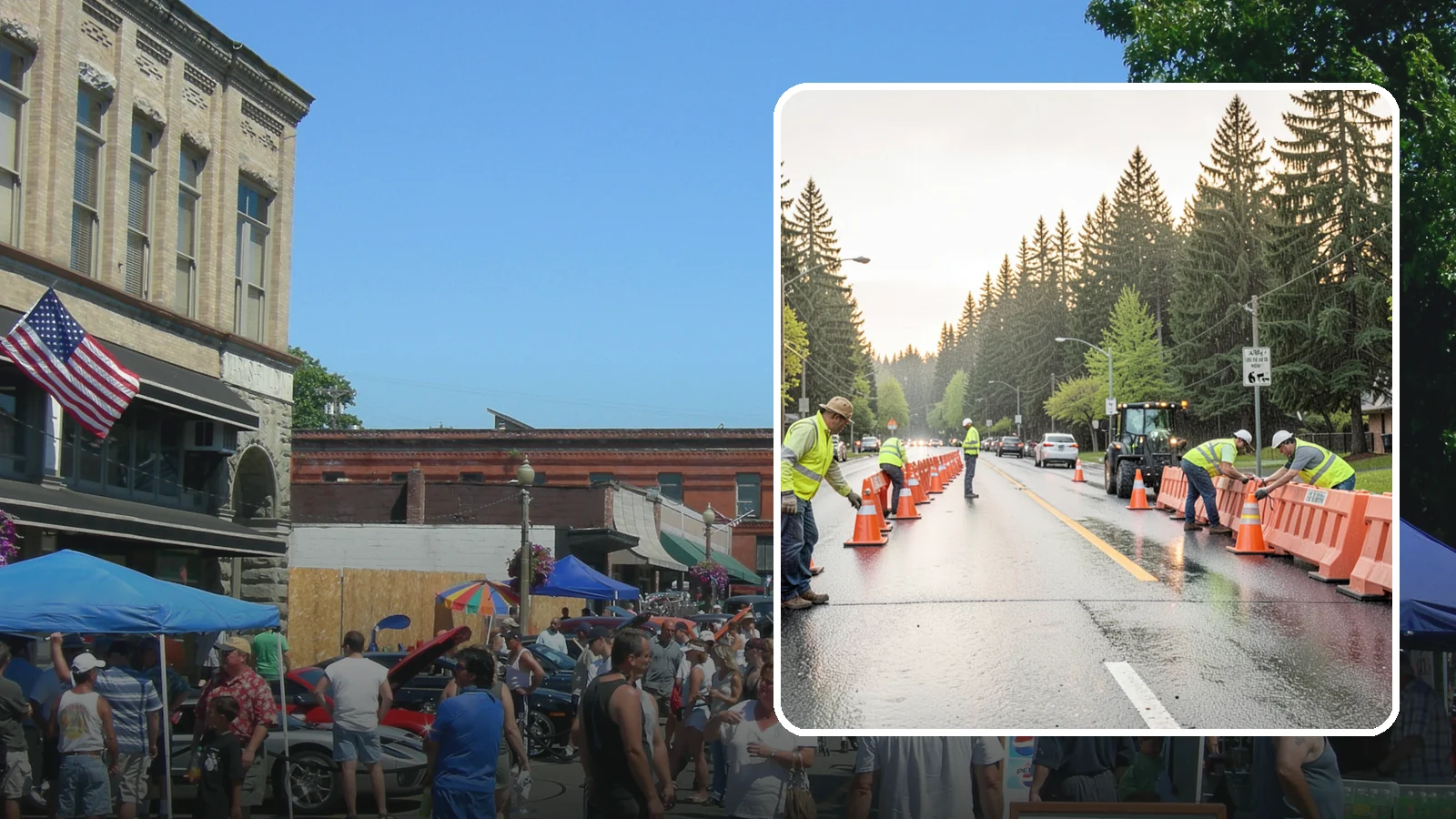Barricade Placement in Snohomish, Snohomish County, WA - Placement of event and traffic barricades for Western Washington public events and road closures.