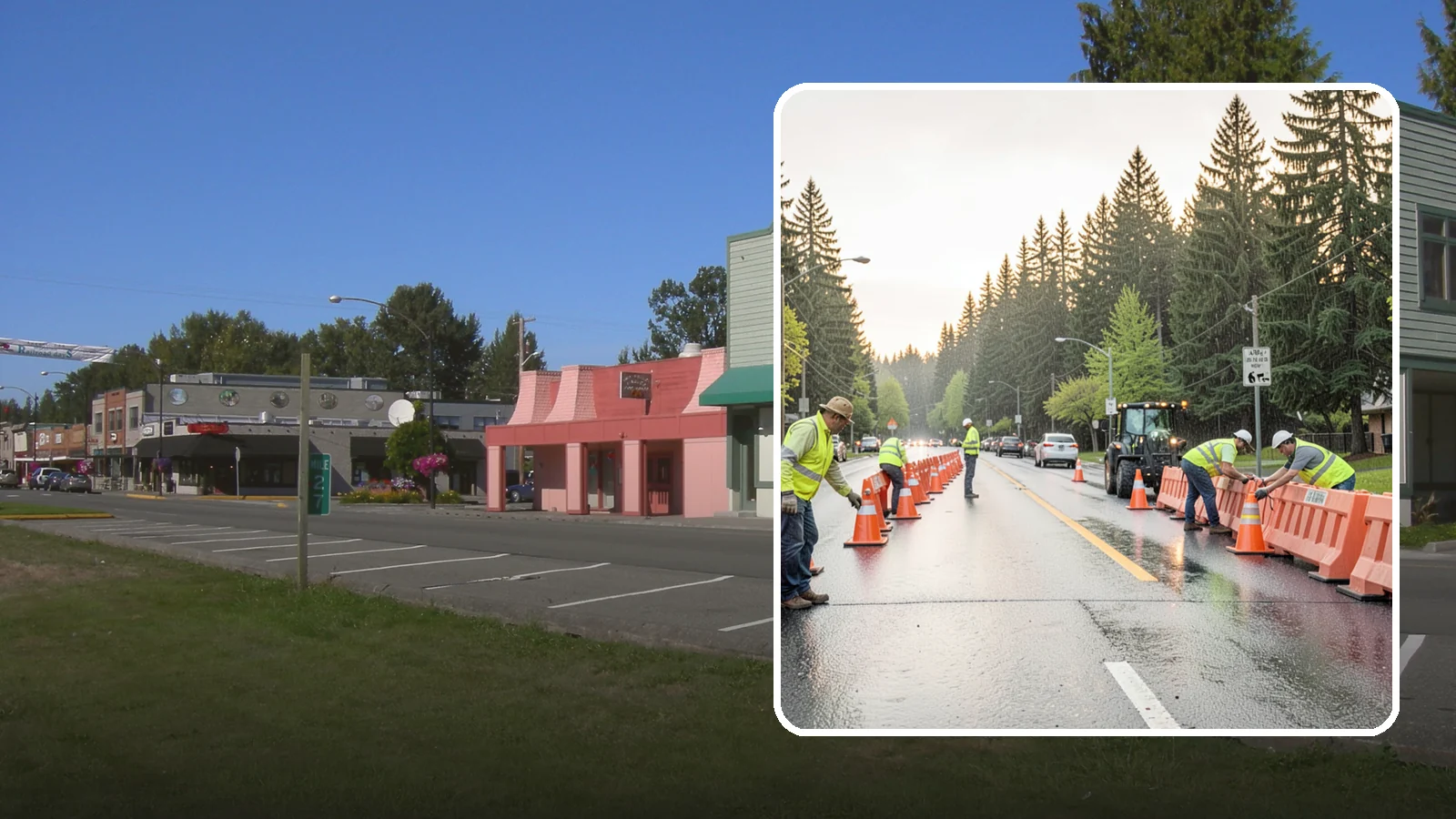 Barricade Placement in Snoqualmie, King County, WA - Placement of event and traffic barricades for Western Washington public events and road closures.