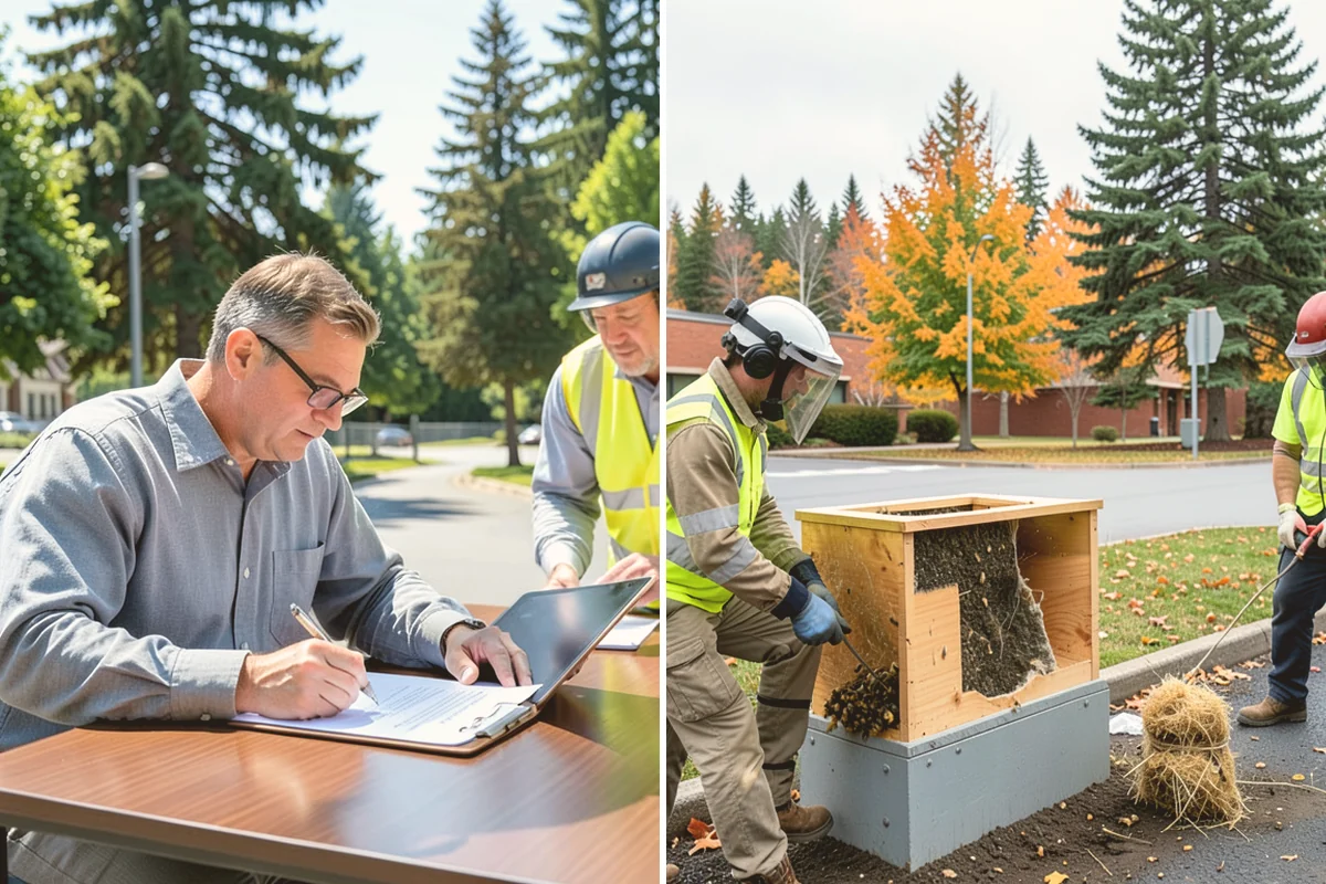Barricade Placement in Stanwood, Snohomish County, WA - Review the approved traffic-control and closure plan