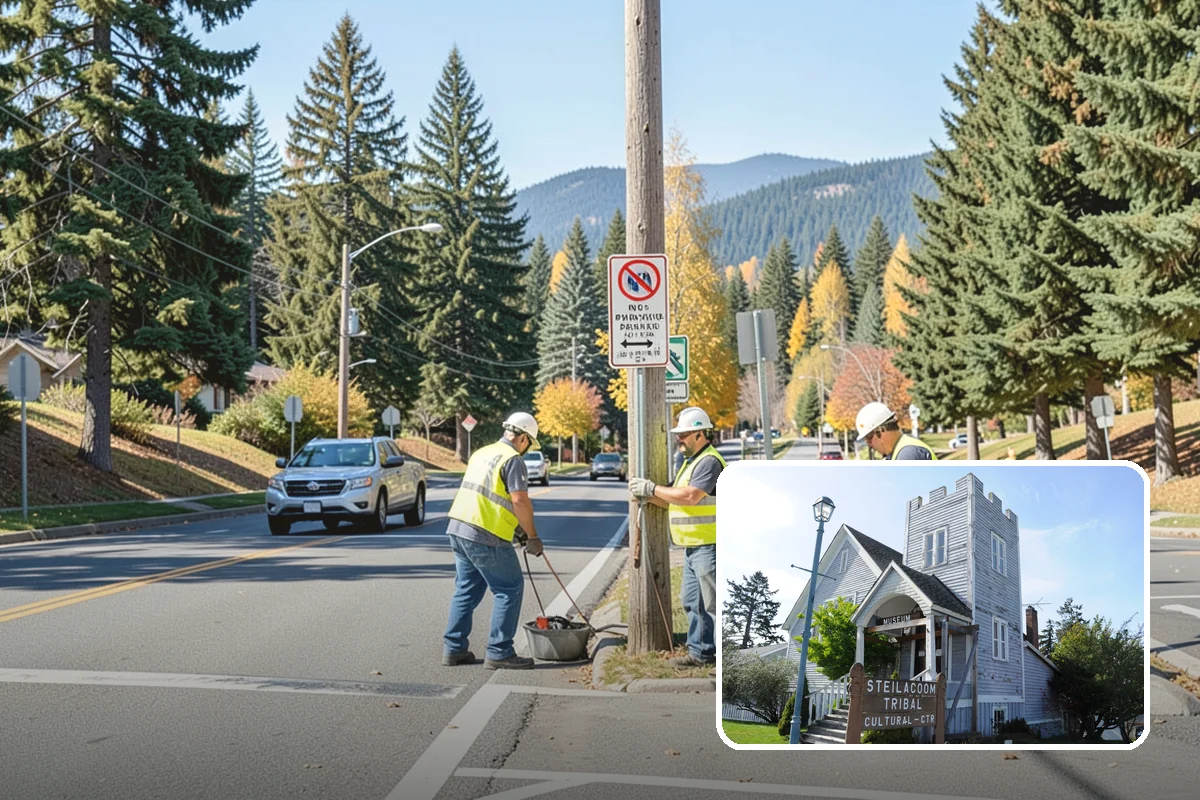Barricade Placement in Steilacoom, Pierce County, WA - Placement aligned with approved traffic-control plans