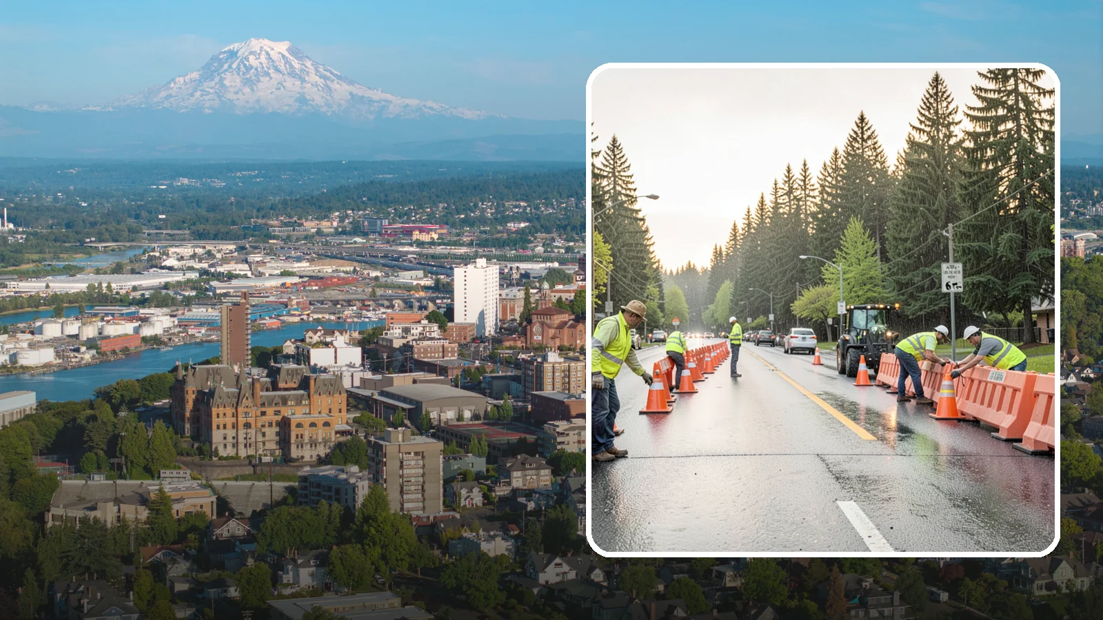 Barricade Placement in Tacoma, Pierce County, WA - Placement of event and traffic barricades for Western Washington public events and road closures.