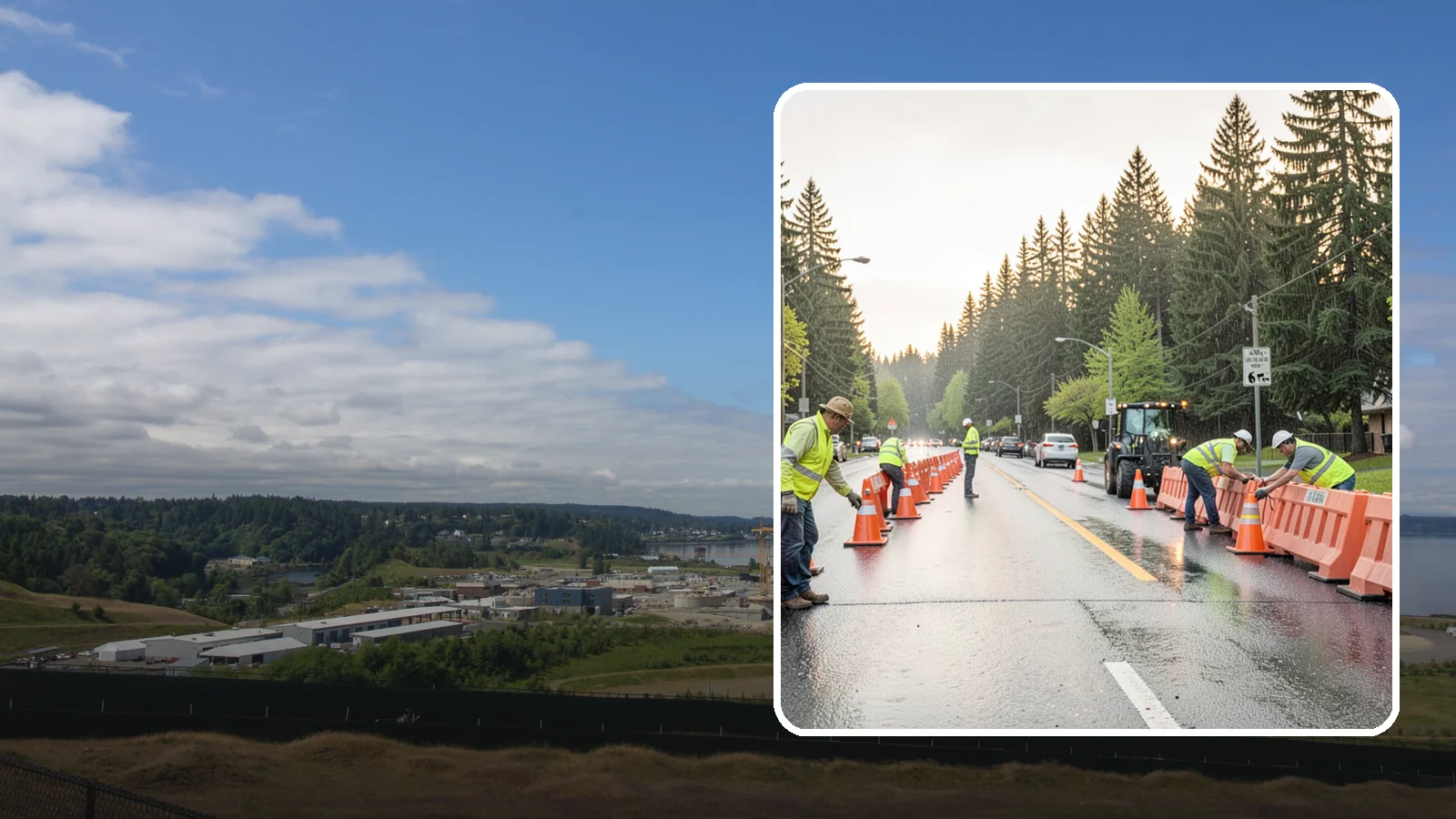 Barricade Placement in University Place, Pierce County, WA - Placement of event and traffic barricades for Western Washington public events and road closures.