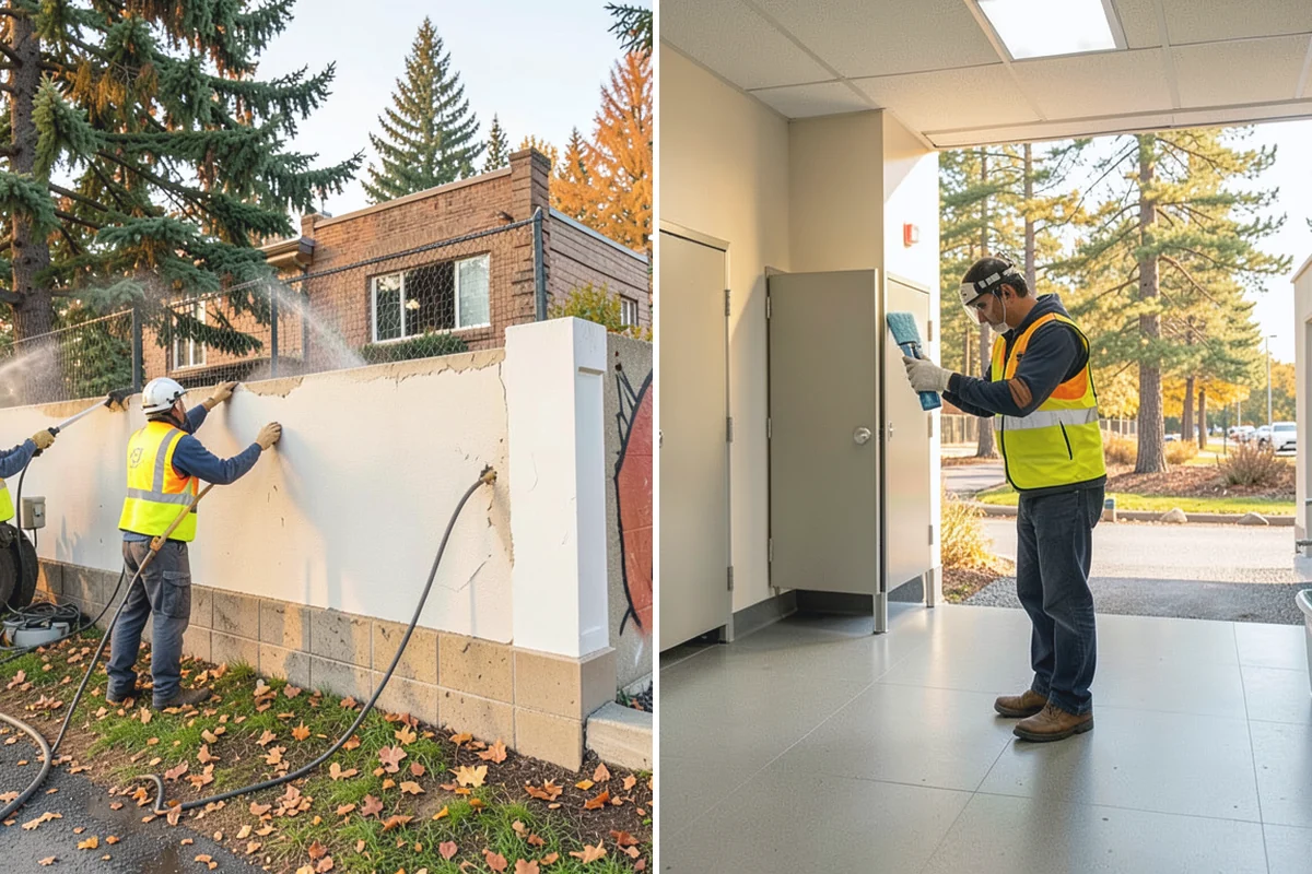 Basketball Court Cleaning in Auburn, King County, WA - Inspect surface coating, key paint, and drainage conditions