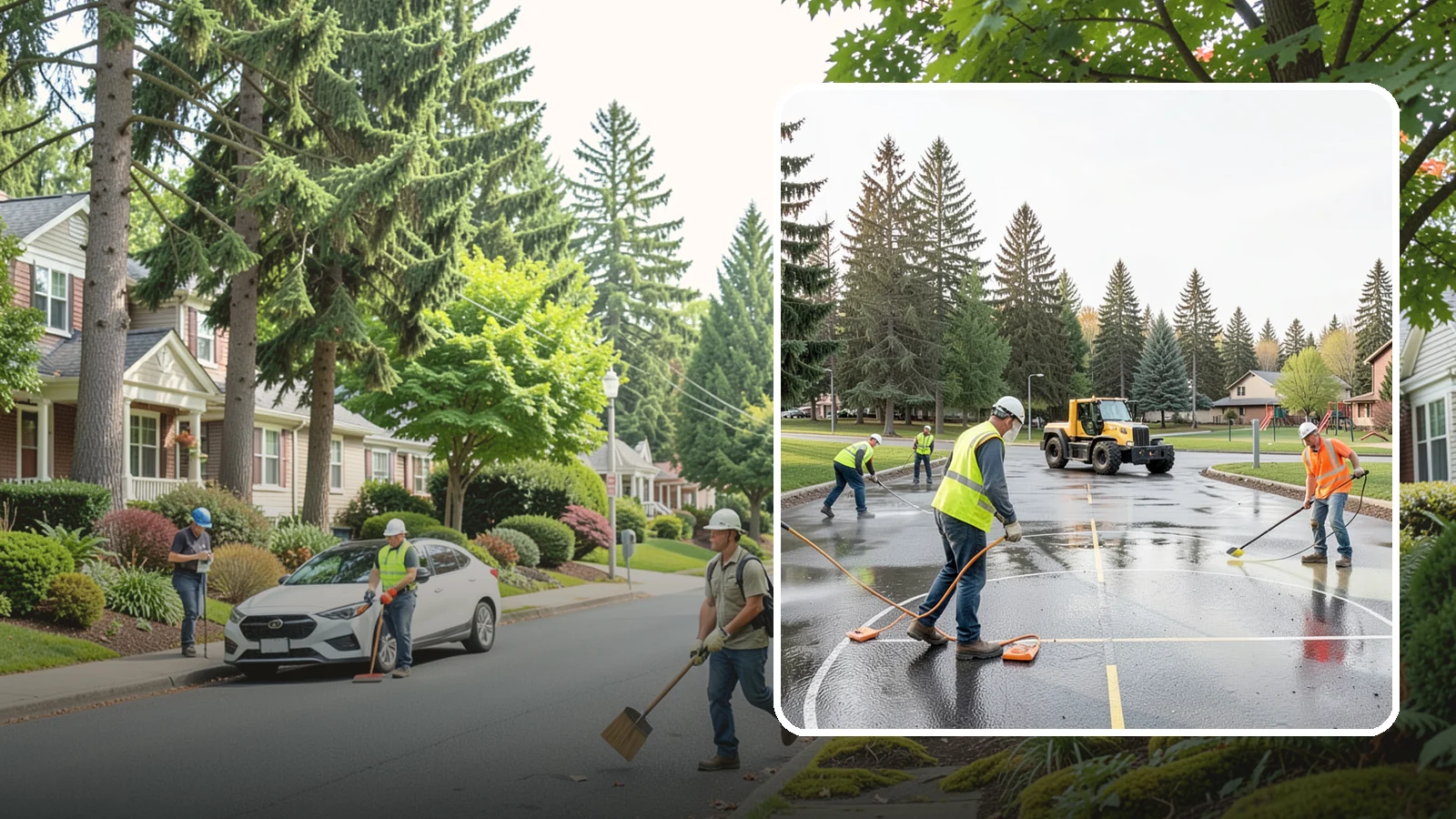 Basketball Court Cleaning in Beaux Arts Village, King County, WA - Pressure cleaning that restores traction and appearance to outdoor public basketball courts.