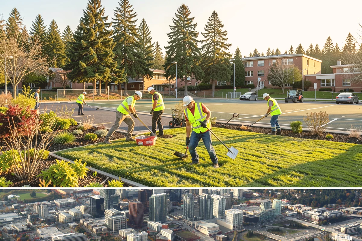 Basketball Court Cleaning in Bellevue, King County, WA - Cleaning is most effective from spring through fall, with a pre-season wash recommended before summer programming begins.