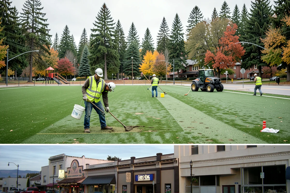 Basketball Court Cleaning in Burlington, Skagit County, WA - Cleaning is most effective from spring through fall, with a pre-season wash recommended before summer programming begins.