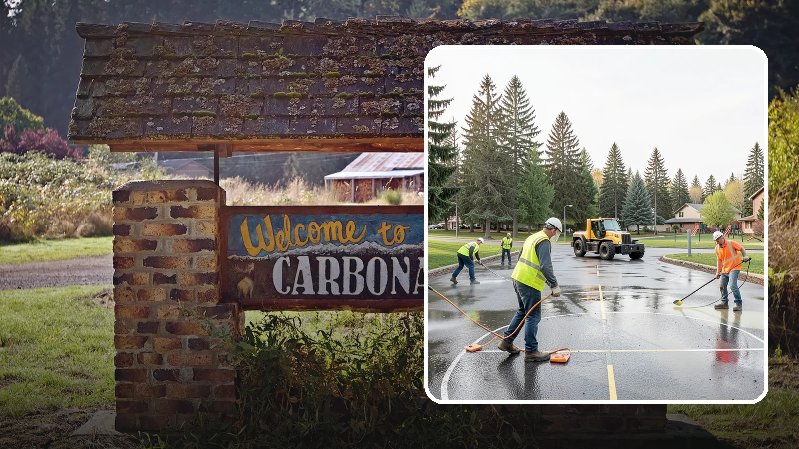 Basketball Court Cleaning in Carbonado, Pierce County, WA - Pressure cleaning that restores traction and appearance to outdoor public basketball courts.