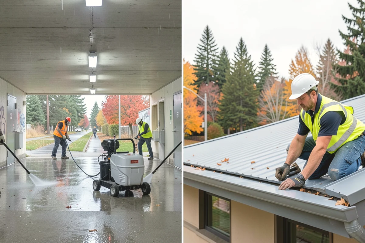 Basketball Court Cleaning in Carbonado, Pierce County, WA - Inspect surface coating, key paint, and drainage conditions