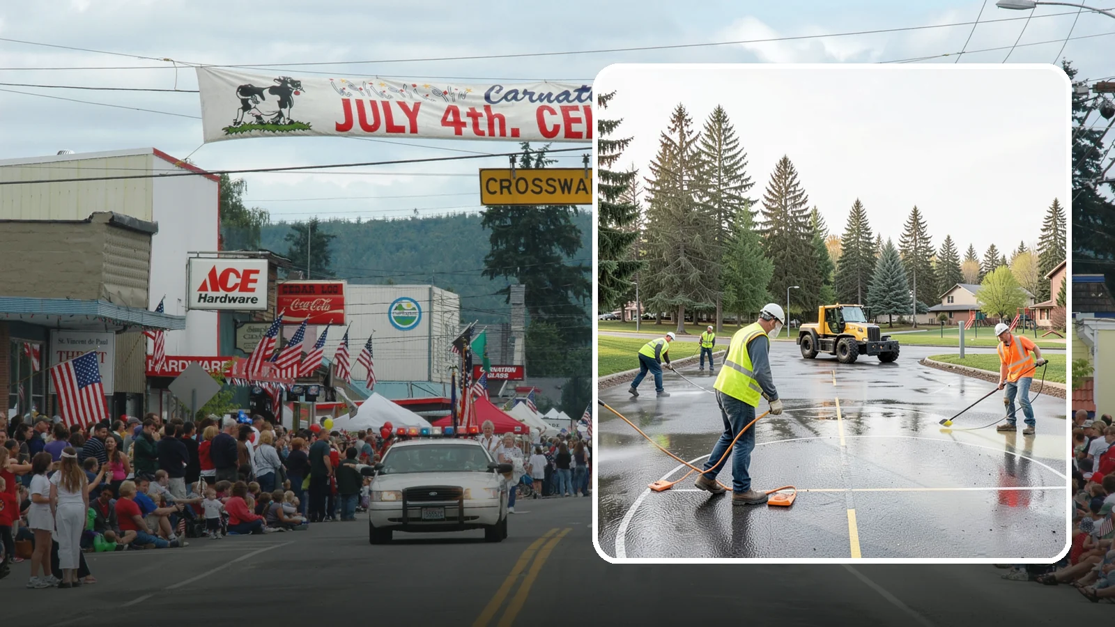 Basketball Court Cleaning in Carnation, King County, WA - Pressure cleaning that restores traction and appearance to outdoor public basketball courts.