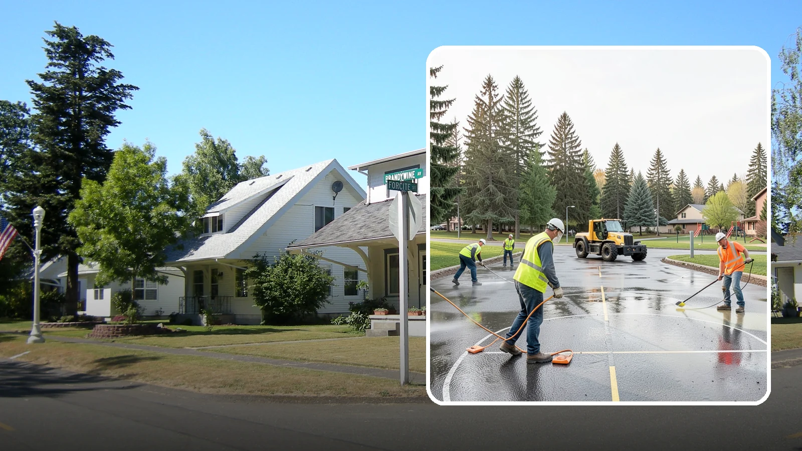 Basketball Court Cleaning in DuPont, Pierce County, WA - Pressure cleaning that restores traction and appearance to outdoor public basketball courts.