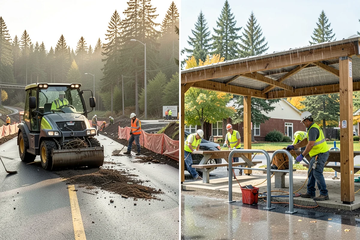 Basketball Court Cleaning in DuPont, Pierce County, WA - Inspect surface coating, key paint, and drainage conditions