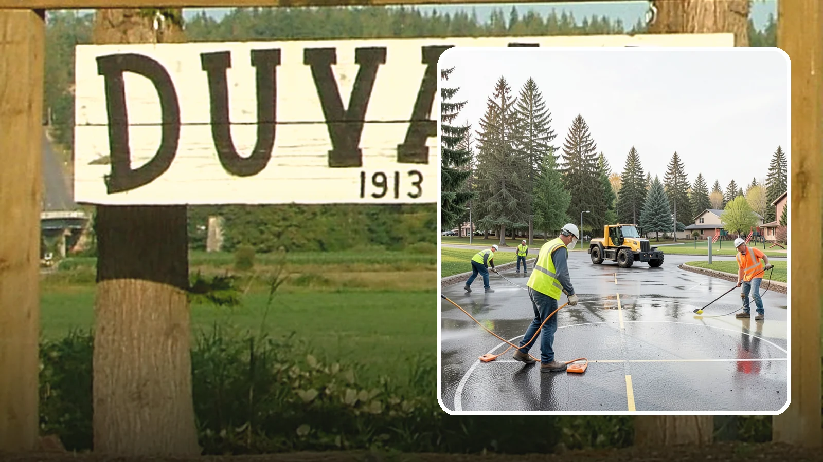 Basketball Court Cleaning in Duvall, King County, WA - Pressure cleaning that restores traction and appearance to outdoor public basketball courts.