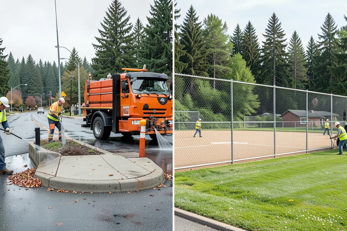 Basketball Court Cleaning in Enumclaw, King County, WA - Inspect surface coating, key paint, and drainage conditions