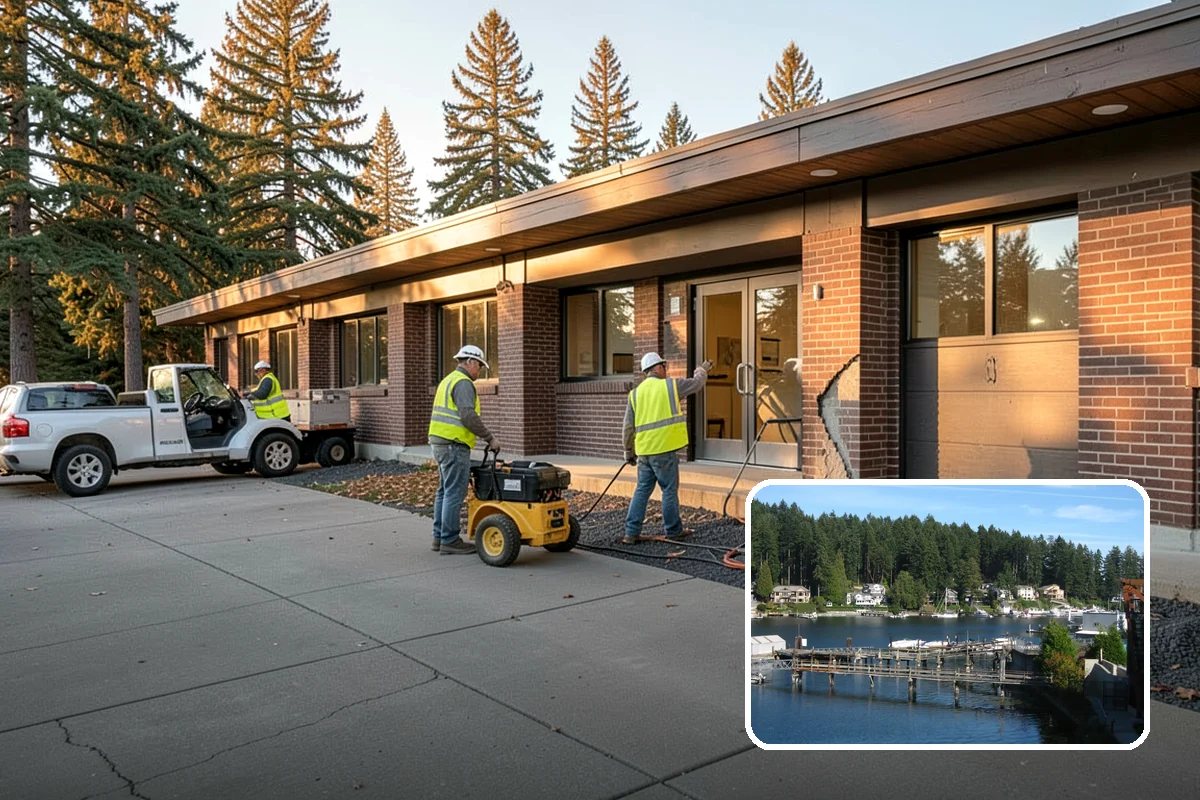 Basketball Court Cleaning in Gig Harbor, Pierce County, WA - Restores slip resistance on moisture-prone outdoor surfaces