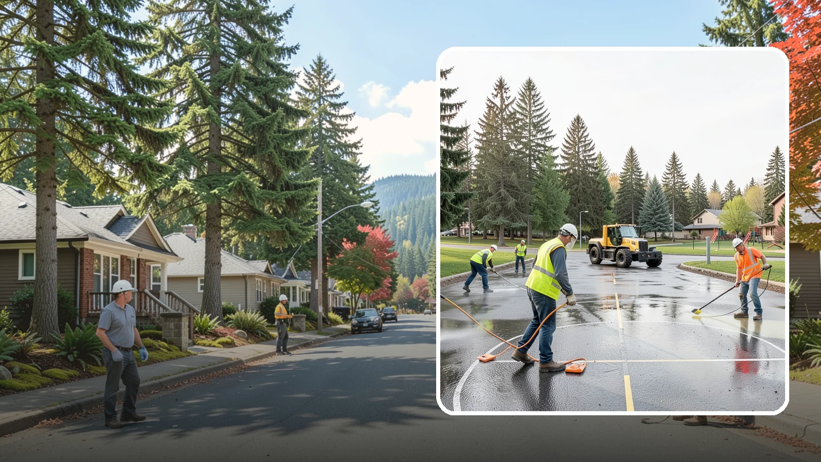 Basketball Court Cleaning in Hunts Point, King County, WA - Pressure cleaning that restores traction and appearance to outdoor public basketball courts.