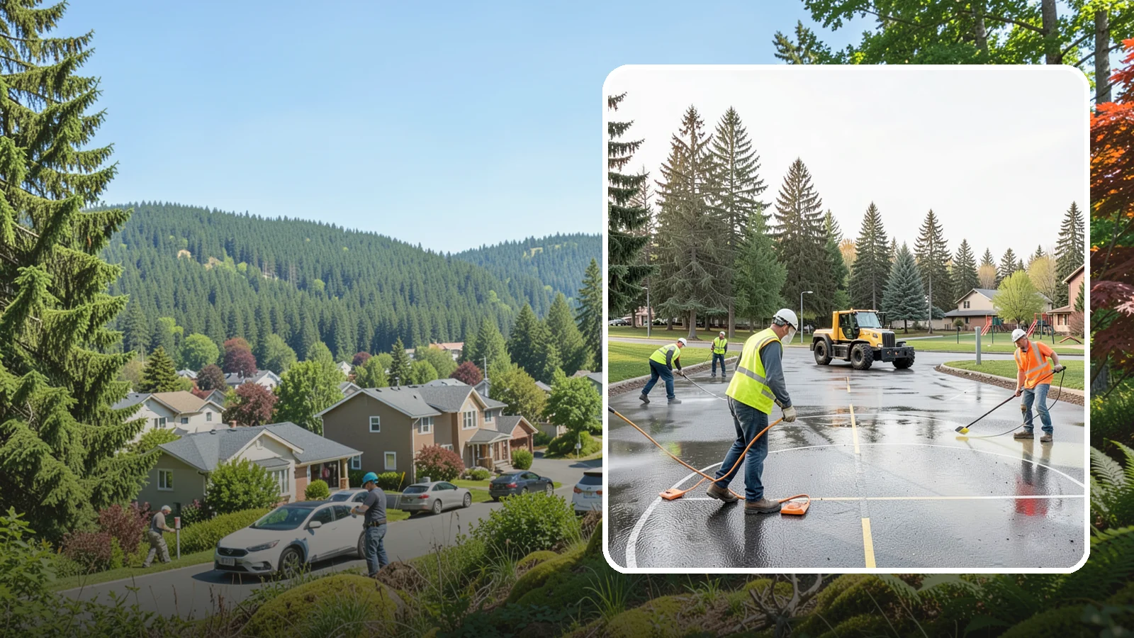 Basketball Court Cleaning in Index, Snohomish County, WA - Pressure cleaning that restores traction and appearance to outdoor public basketball courts.